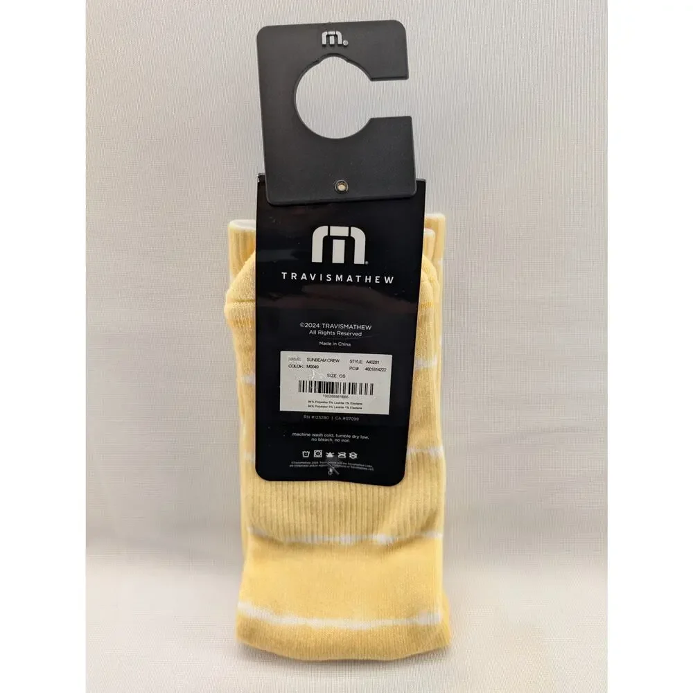 New TravisMathew Sunbeam Crew Socks in Rattan in One Size